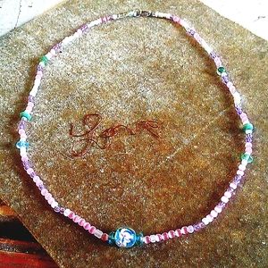 Hand made beaded necklace. Made of high quality crystals and glass beads.